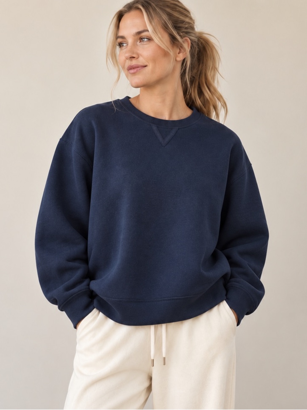 Helmut Lang Navy Italian Modal Sweatshirt - Made in USA - Unisex